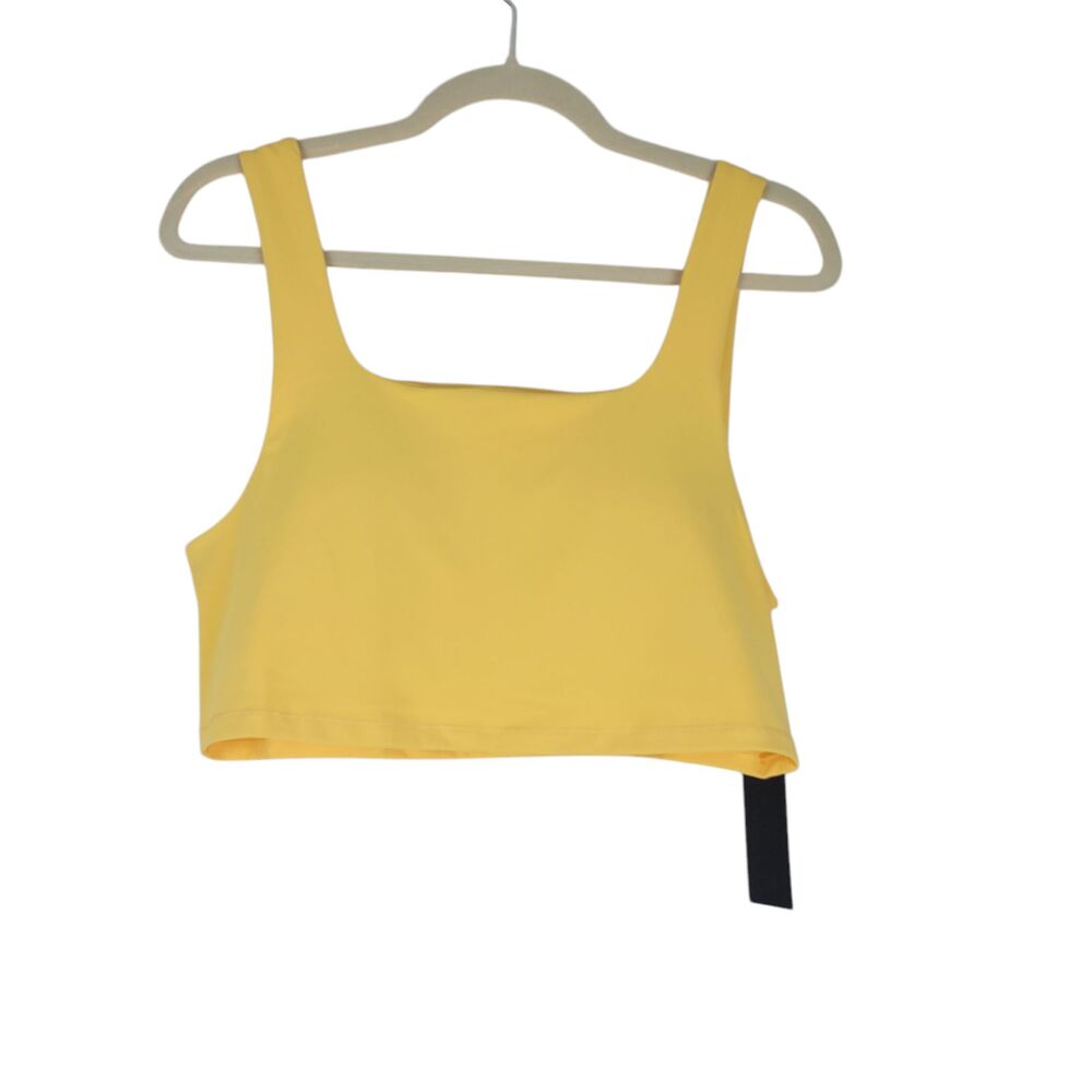 Mono B Seamless Cropped Tank Top AT-A1057P Women's size 1XL Mustard Yellow NWT